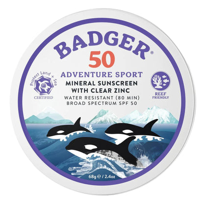 Badger Adventure Sport Mineral 2.4oz Sunscreen Tin SPF 50