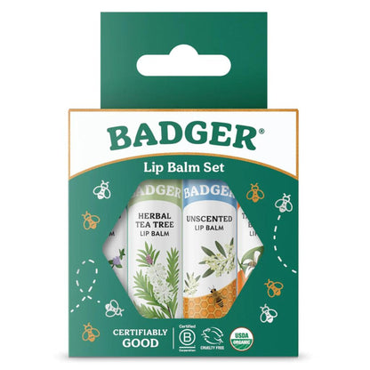 Badger Classic Lip Balm 4-Pack - Green Box