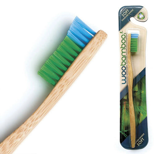WooBamboo Adult Standard Handle Toothbrush, Soft