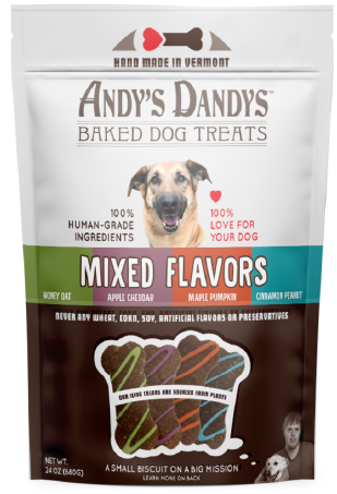 Andy's Dandy's Dog Treats Mixed Mini Bones & Hearts 24oz