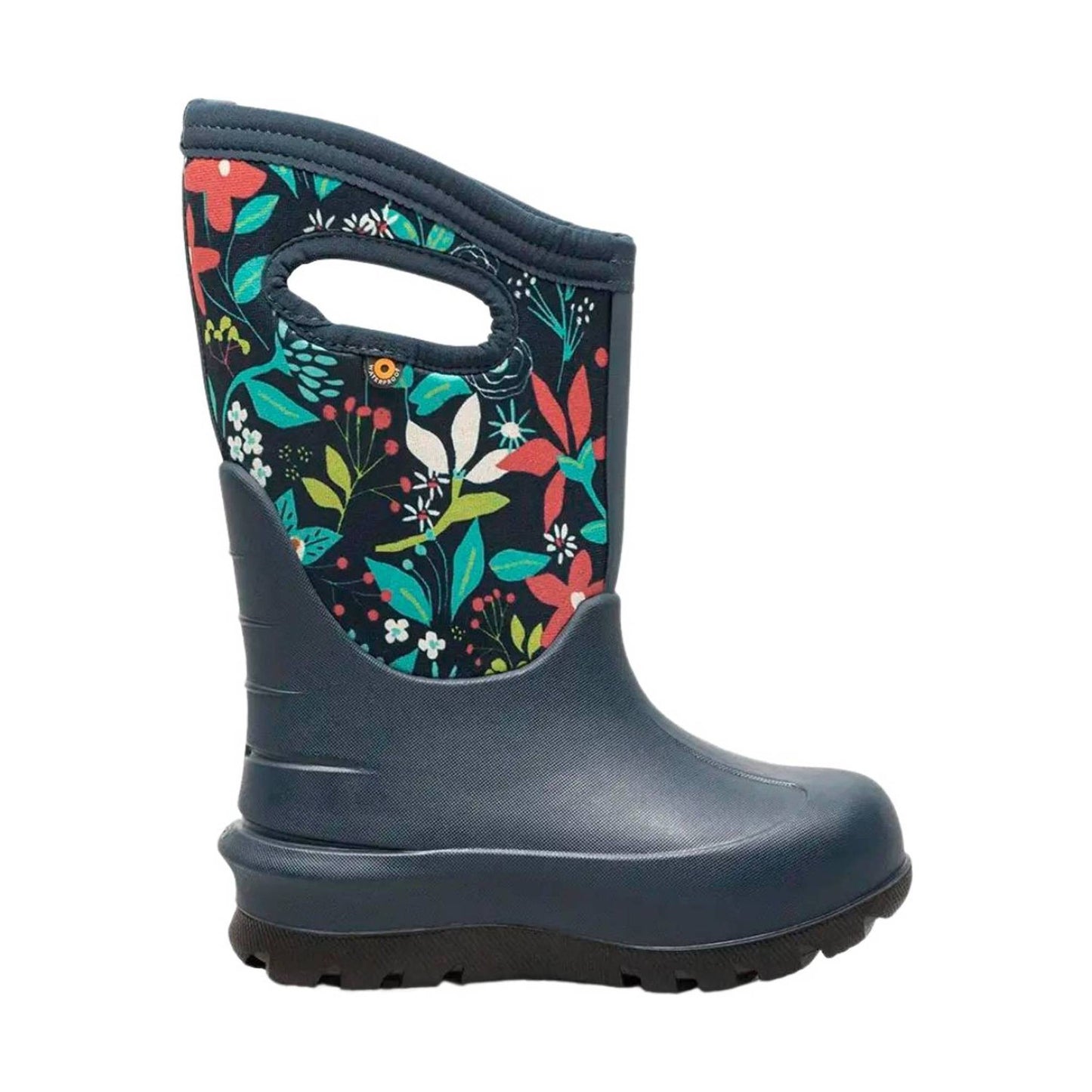 Bogs Kids' Classic Cartoon Flower Rain Boots - Ink Blue Multi