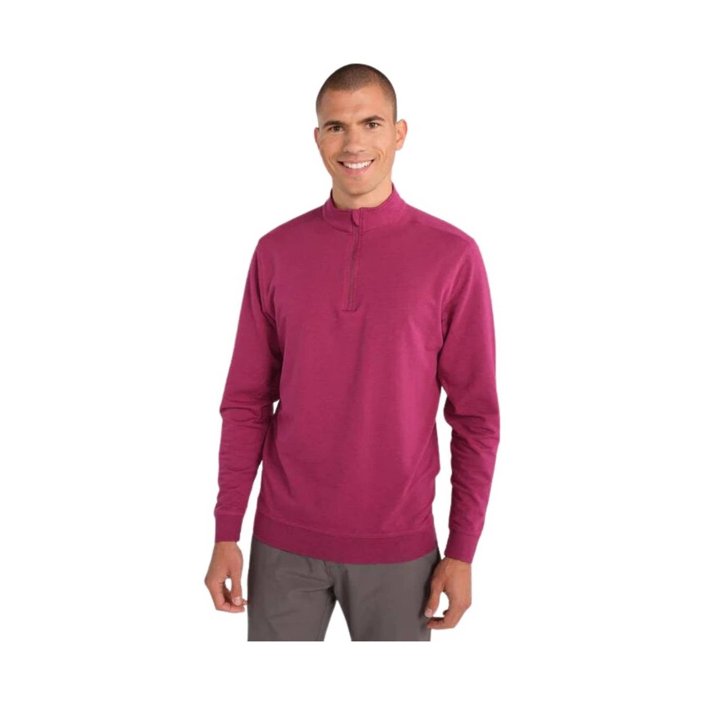 Tasc Men's Cloud French Terry Quarter Zip - Mulberry