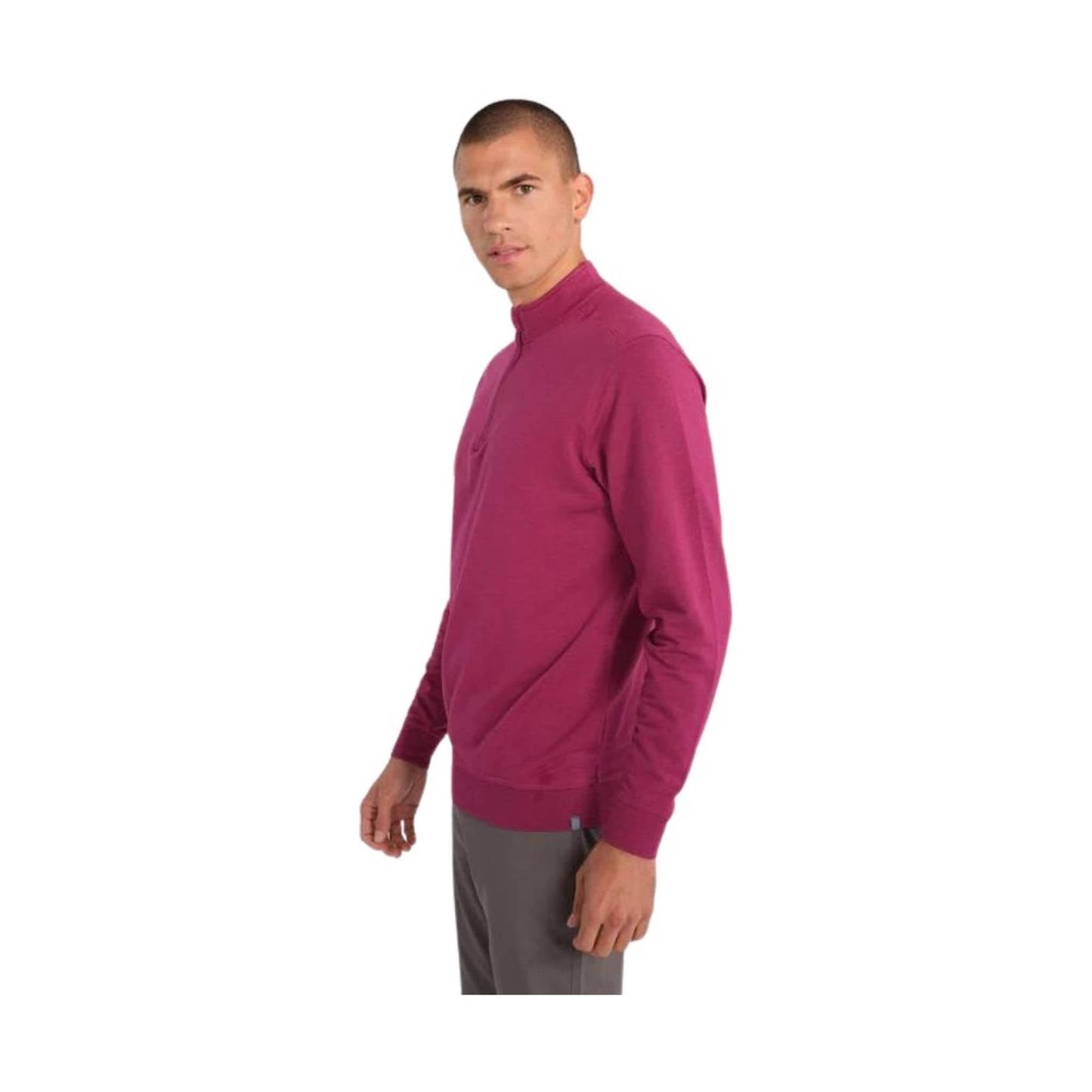Tasc Men's Cloud French Terry Quarter Zip - Mulberry