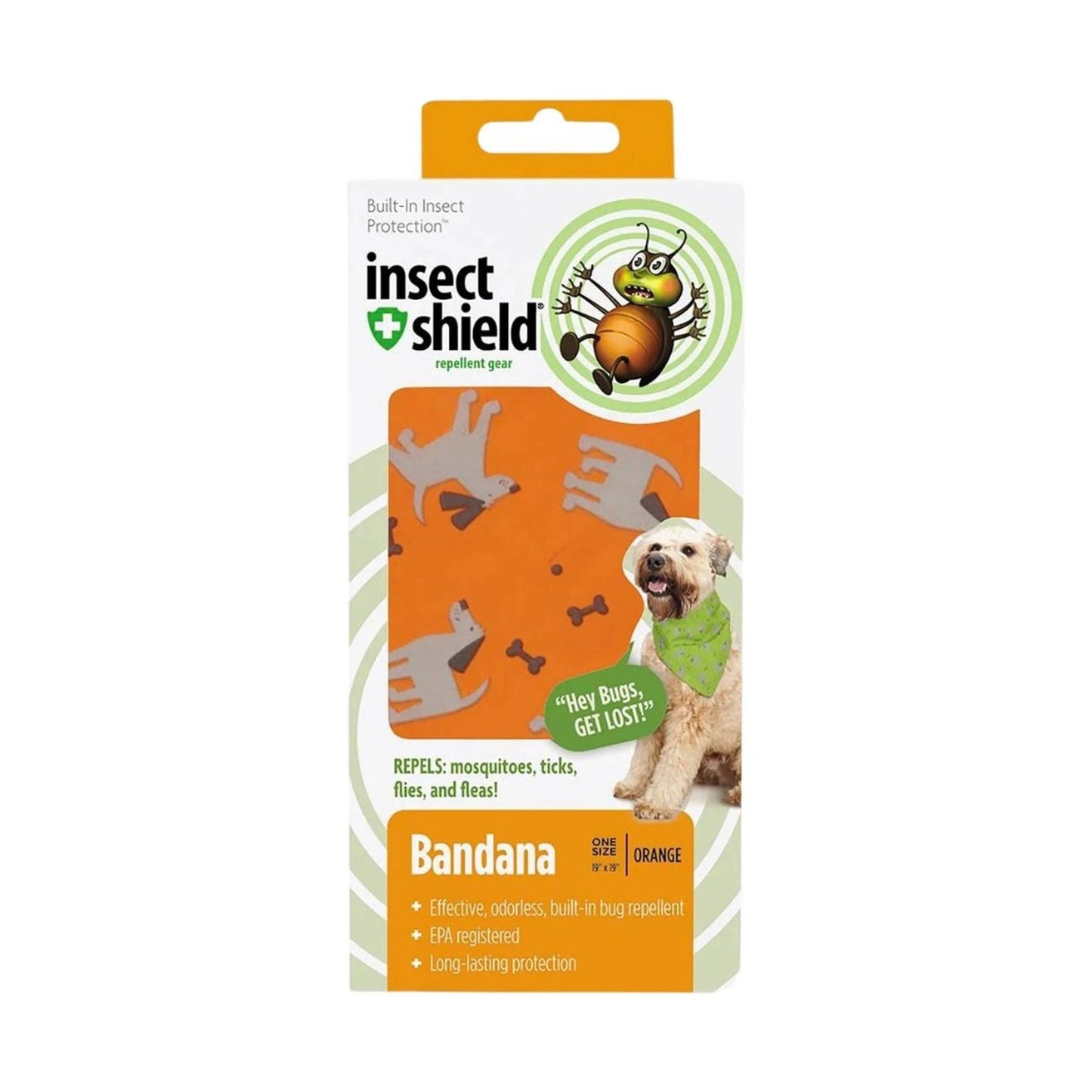 Insect Shield Dog Bandana - Orange